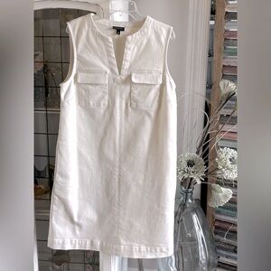 Who What Wear Ivory Shift Dress. Sleeveless Denim | Neutral. Women’s Sz. S EUC